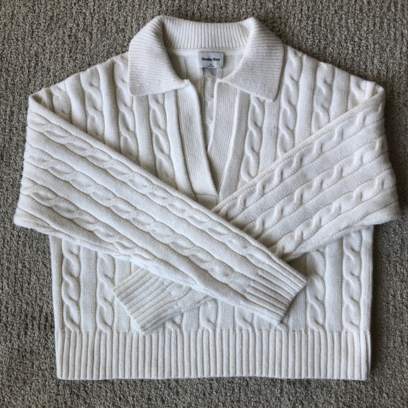 Sunday Best Sweaters - ARITZIA- SUNDAY BEST POLO SWEATER/NEW.